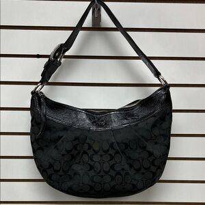 Coach Black Signature Hobo Bag